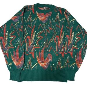 LORD JEFF Vintage Colorful Wool Crewneck Oversized Sweater